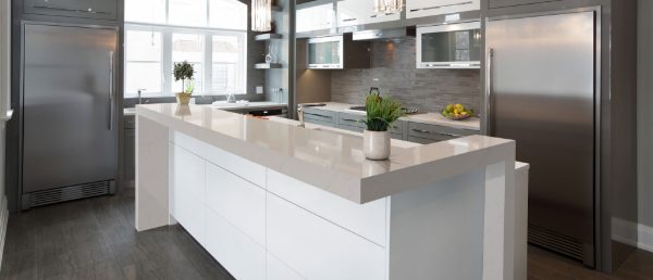 Alabaster White Q Surface in Kitchen