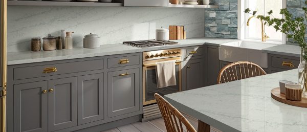 Azurmatt Quartz Countertop in Kitchen