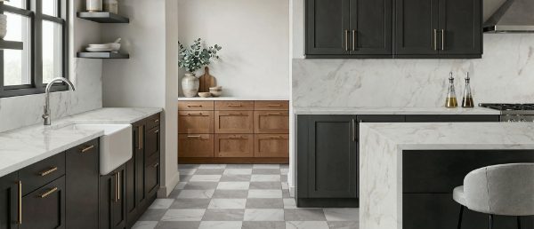 Calacatta Aravine in a room, photo by MSI