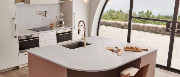 Calacatta Botanica Quartz Countertop in Kitchen