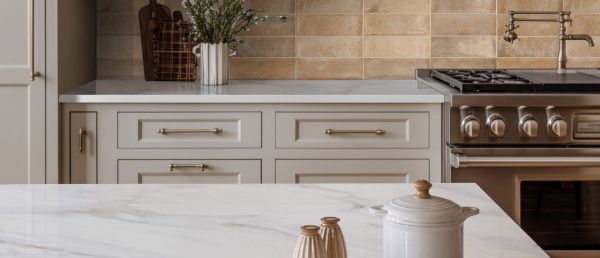 Calacatta Castana Q Surface in Kitchen