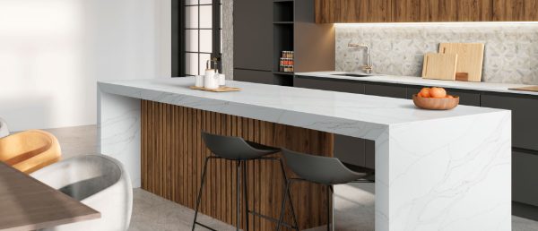 Calacatta Izaro Q Surface in Kitchen Island