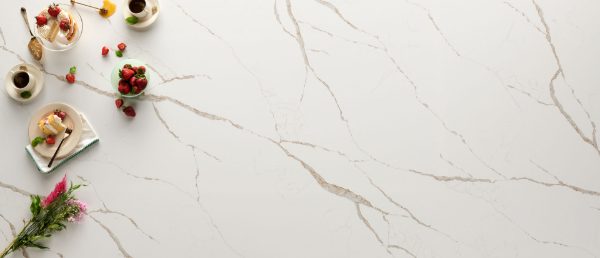 Calacatta Laza Oro Quartz Countertop with a Culinary Vignette
