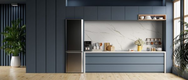 Calacatta Laza Oro Quartz Backsplash in Kitchen