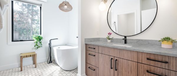 Calacatta Versailles Quartz Countertop in Bathroom Vanity