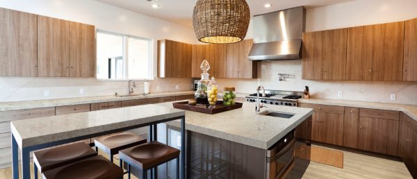 Gray Lagoon Quartz Countertop on Dining Room
