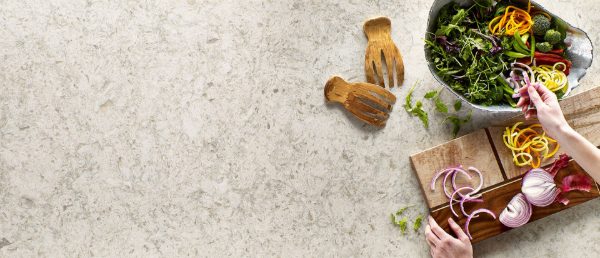 Portico Cream Quartz Countertop with a Culinary Vignette