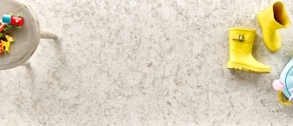 Portico Cream Quartz Countertop with a Decorative Vignette