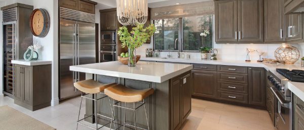 Snow White Q Surface in Kitchen Island
