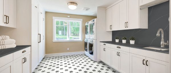 Soapstone Metropolis Quartz Countertop in Laundry Room