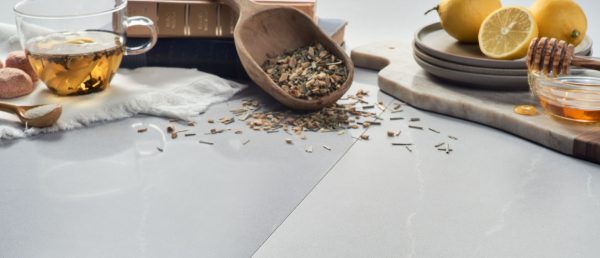 Soapstone Mist Quartz Countertop with a Culinary Vignette